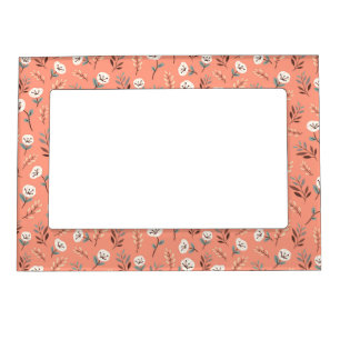 White Poppies Frame with Red Base