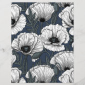 White poppies on navy (Back)