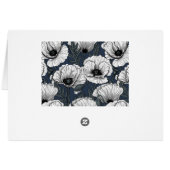 White poppies on navy (Back Horizontal)