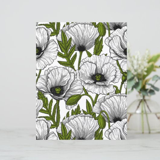 White poppies on white (Standing Front)