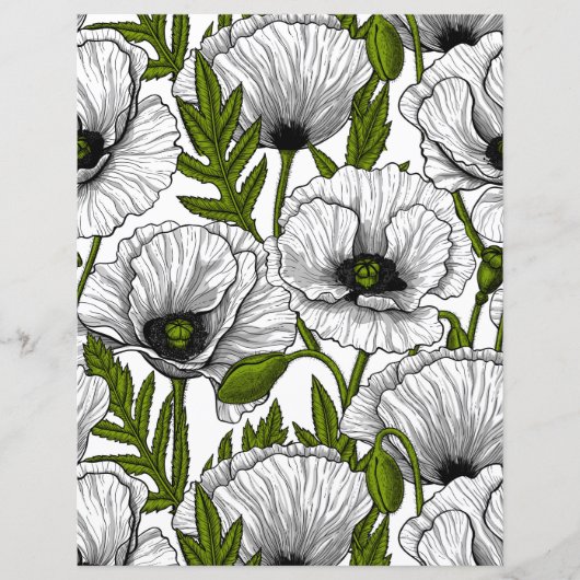 White poppies on white (Front)