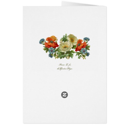 White Poppies Thank You Cards (Back)