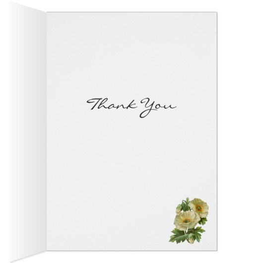 White Poppies Thank You Cards (Inside (Right))