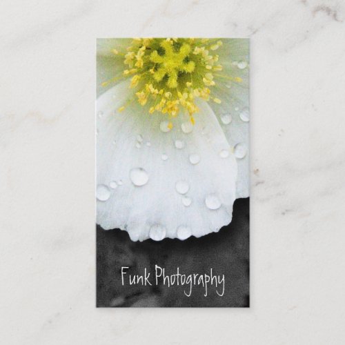 White Poppy After the Rain Business Card