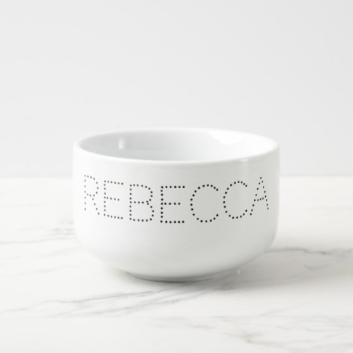 White Porcelain Soup Mug with Your Name HAMbWG