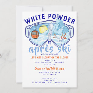 White Powder & Apres Ski Mountain Ski Bachelorette Invitation