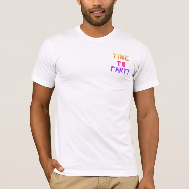 White Premium | Party Time | Party Celebration T-Shirt (Front)