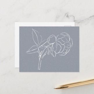 White Pretty Flower Doodle Postcard