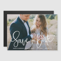 White Pretty Hand Lettering Overlay Save the Date