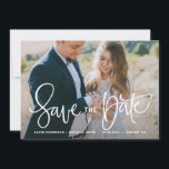White Pretty Hand Lettering Photo Save the Date<br><div class="desc">An elegant and modern photo save the date flat card featuring modern calligraphy with colorful confetti pattern. Personalize this save the date announcement by adding your own photo and details. Similar items are available in my shop.</div>