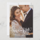 White Pretty Hand Lettering Photo Save the Date II