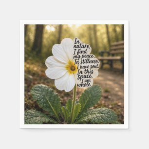 White Primrose with Inspirational Quote Napkins