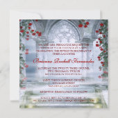 White Princess Carriage Enchanted Quinceanera Invitation (Back)