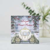 White Princess Carriage Enchanted Sweet 16 Invitation (Standing Front)