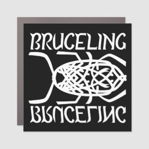 White Print Car Magnet