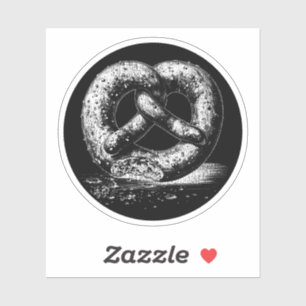White Print Plain Sketchy Pretzel Sticker