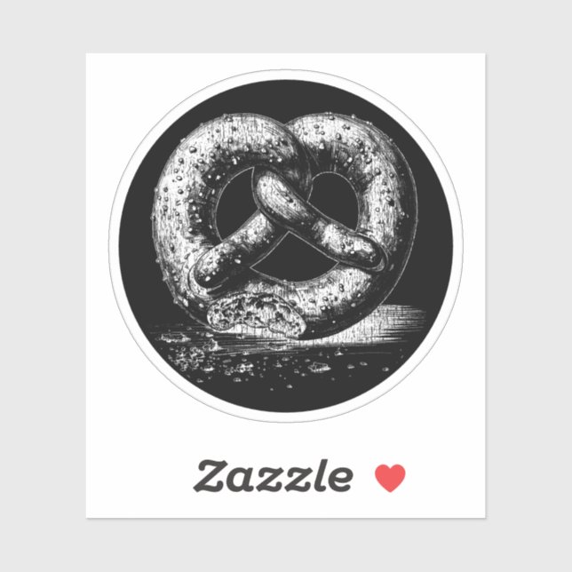 White Print Plain Sketchy Pretzel Sticker (Sheet)