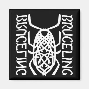 White Print Square Magnet