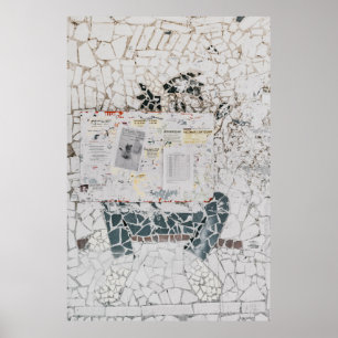 White printer paper on white and gray concrete wal poster