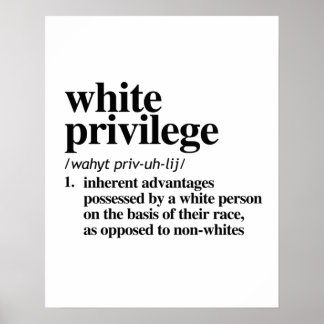 White Privilege Definition Poster