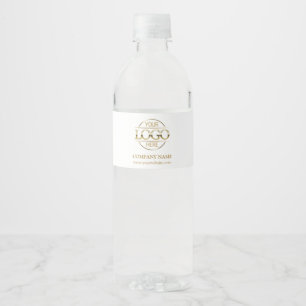White Professional Branded Company Business Logo Water Bottle Label