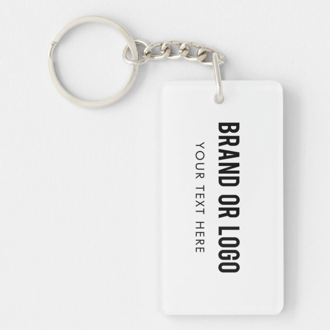 White Professional Business Company Logo White Keychain (Front)