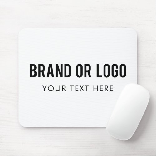 White Professional Company Business Logo  Text Mouse Pad