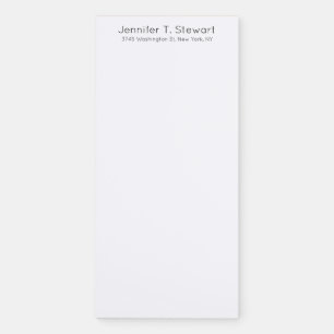 White Professional Elegant Simple Magnetic Notepad