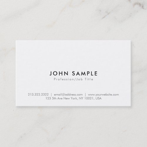 White Professional Modern Sophisticated Simple Business Card