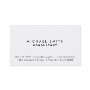 White Professional Plain Elegant Modern Simple Business Card