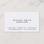 White Professional Plain Elegant Modern Simple Business Card at Zazzle