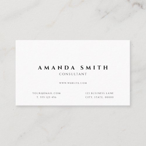 White Professional Simple Business Card