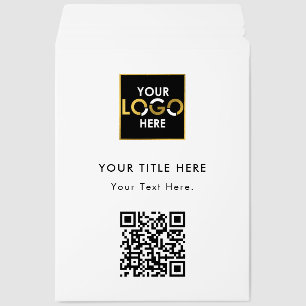 White Promo Corporate Business Logo QR Code Envelope Mailers