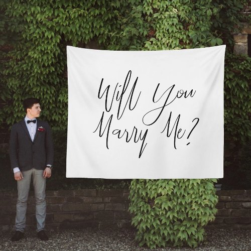 White Proposal Backdrop Will You Marry Me