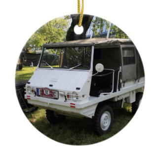White Puch Haflinger Ceramic Ornament