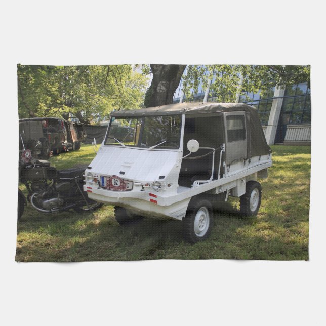 White Puch Haflinger Towel (Horizontal)