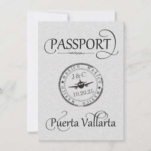 White Puerta Vallarta Passport Save The Date