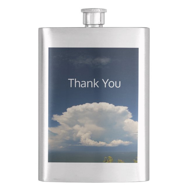 White Puffy Cloud         Flask (Front)
