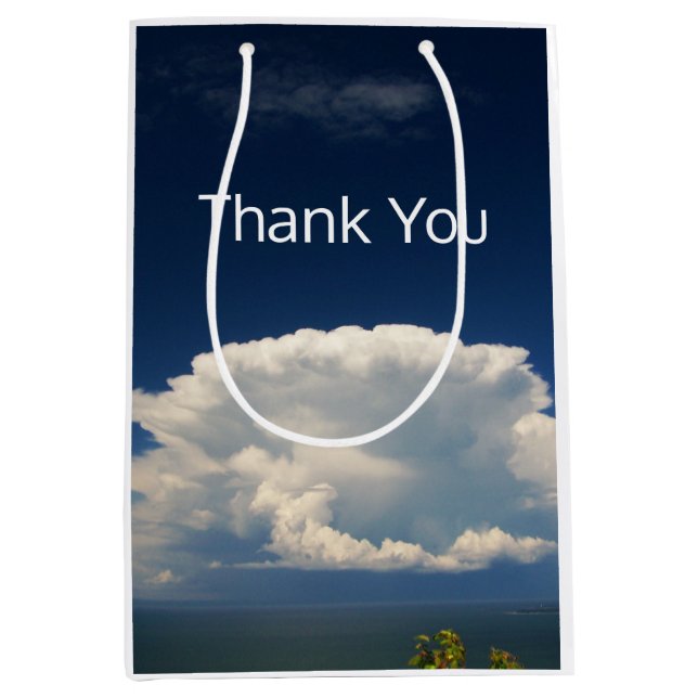 White Puffy Cloud          Medium Gift Bag (Front)