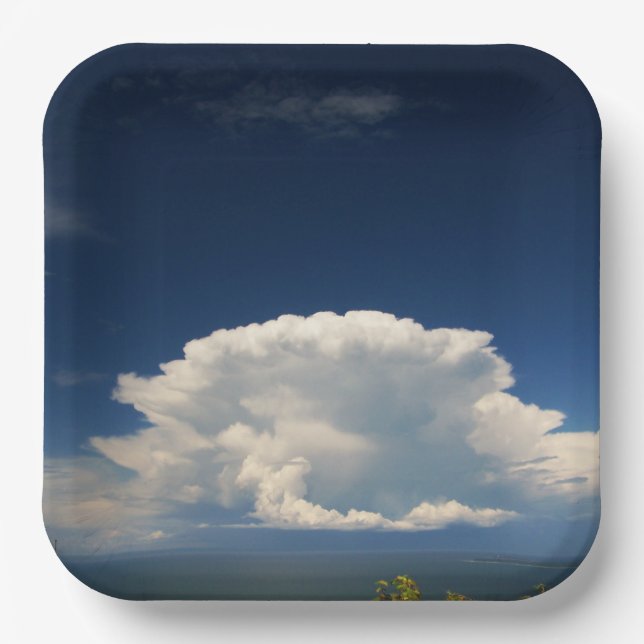 White Puffy Cloud             Paper Plates (Front)