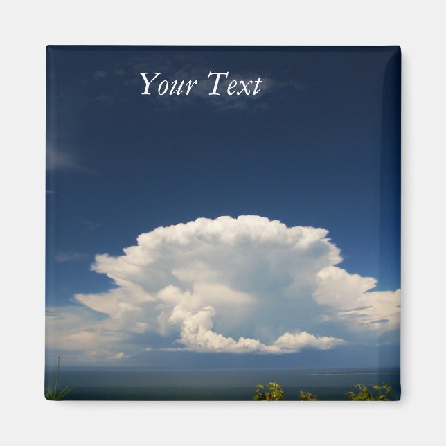 White Puffy Cloud Photo Magnet (Front)