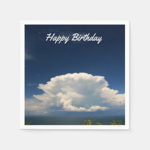 White Puffy Cloud Photo Napkins