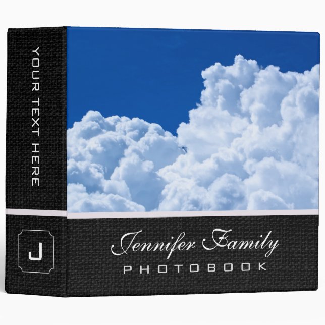 White puffy clouds 3 ring binder (Front/Spine)