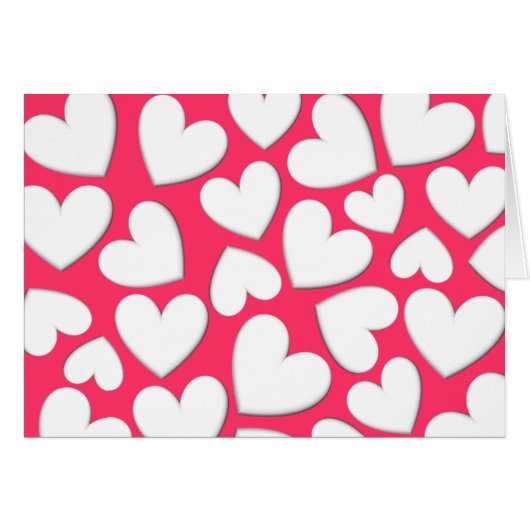 White Puffy Hearts Cards (Front Horizontal)