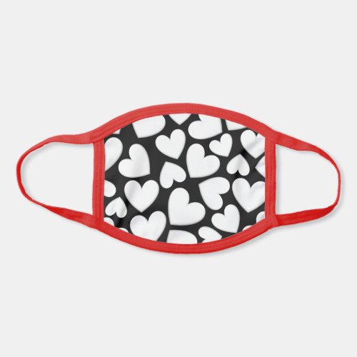 White Puffy Hearts Face Mask