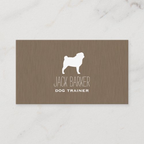 White Pug Silhouette Business Card