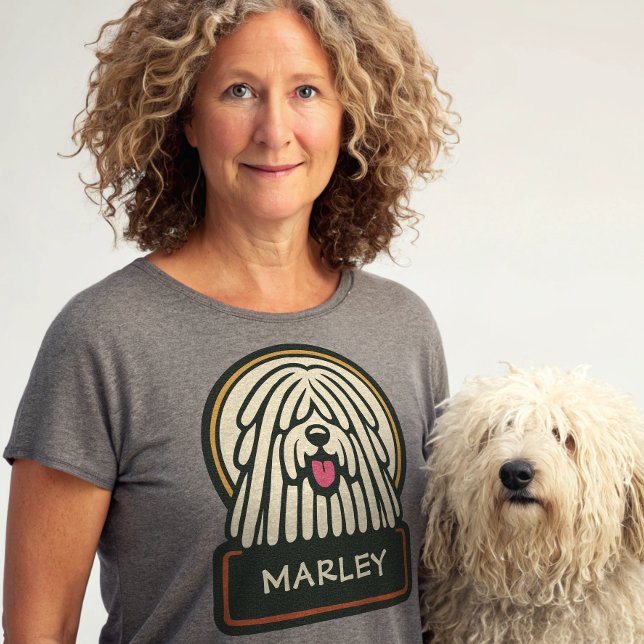 White Puli or Komondor Cute Mop Dog with Dreads T-Shirt (Creator Uploaded)