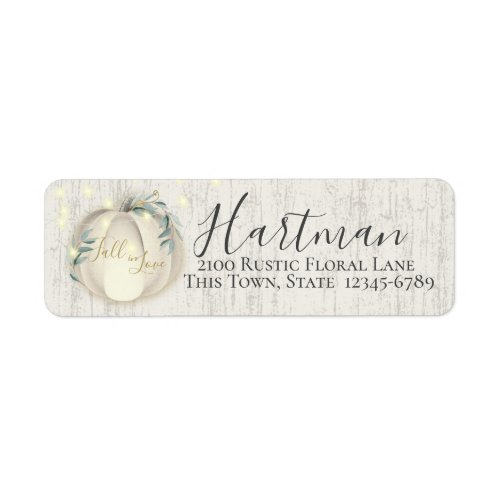 White Pumpkin and Greenery Return Address Label