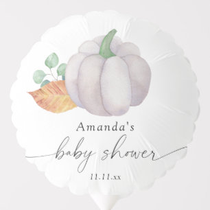 White pumpkin autumn baby shower  balloon