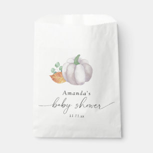 White pumpkin autumn baby shower  favor bag